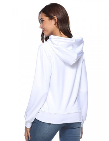 Casual Cartoon Cat Print Hoodies for Women