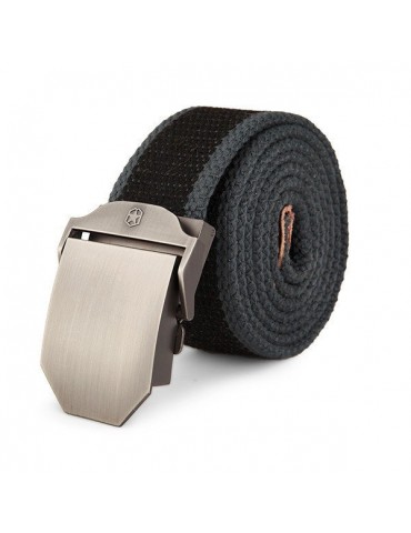 125cm Men Casual Outdoor Canvas Belt Thickening Alloy Buckle Pants Strip