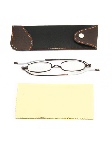 Unisex 360 Degree Rotating Full Metal Frame Anti-blue Light Anti-UV Plus Film Resin Reading Glasses
